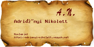 Adriányi Nikolett névjegykártya