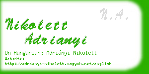 nikolett adrianyi business card