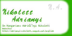 nikolett adrianyi business card